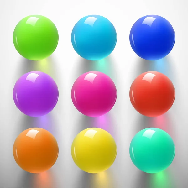 有光泽的多彩球体-01 — 图库矢量图片