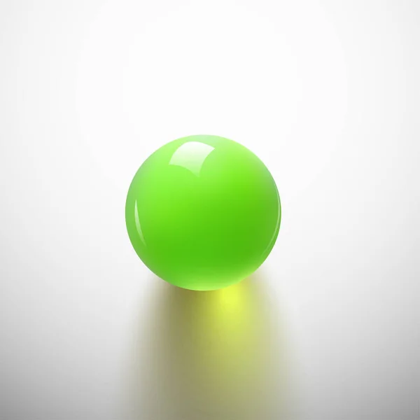 Bola brillante verde — Vector de stock