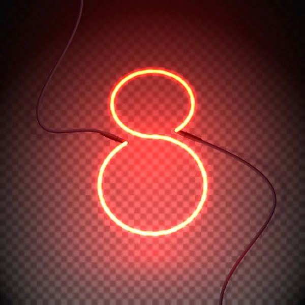 Οκτώ νέον σύμβολο red2-01 — Διανυσματικό Αρχείο