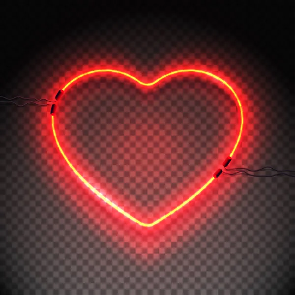 Neon lamp heart2-01 — Stock Vector