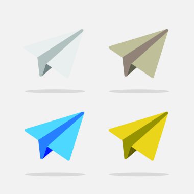 Kağıt Uçak Icons Set vektör