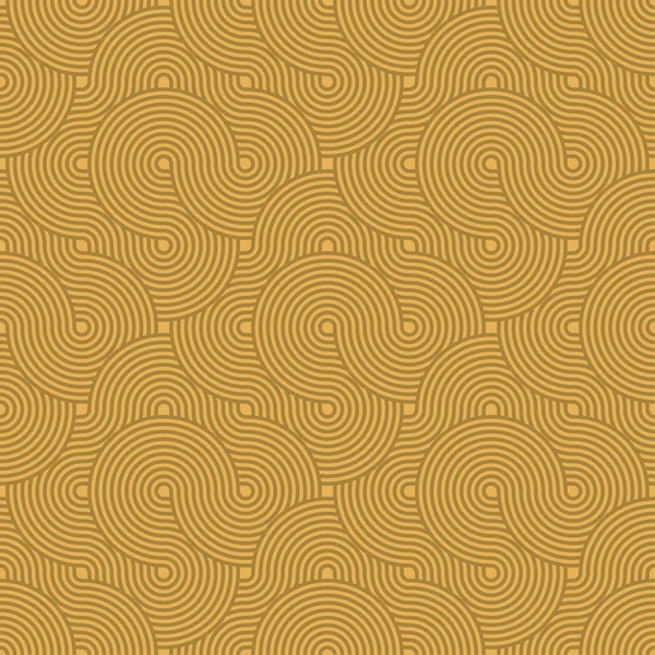 Patrón de círculo abstracto. Fondo amarillo sin costura en vectores — Vector de stock