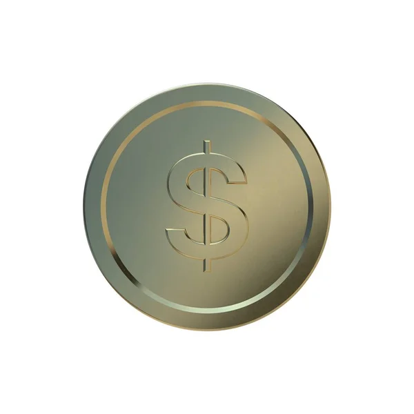 Usd Coin Dollar Gold Coin Realistic Coin — Stock Photo, Image