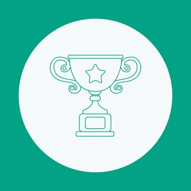 Kupası, kontur simgesini yeşil arka plan, kontur