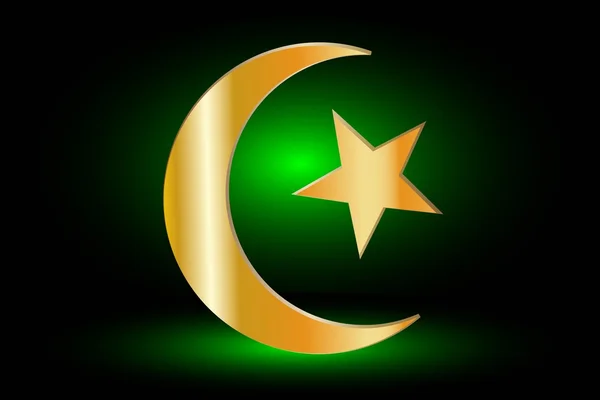 Muslimisches Symbol, islamisches Symbol, Halbmond und Stern , — Stockvektor