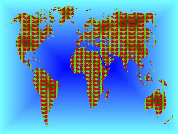 Mapa de San Valentín del mundo —  Fotos de Stock