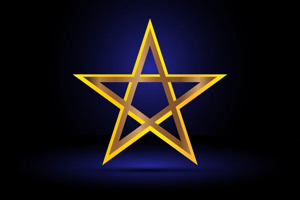 Zlatý Pentagram, žlutý Pentagram , — Stockový vektor