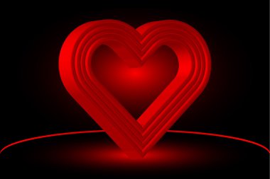 Kırmızı kalp, vektör çizim