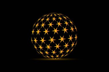 Soyut vektör küre logo ve yıldız.