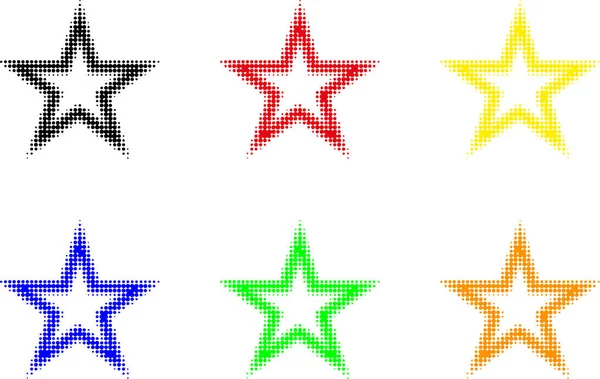 Sternenset, Sterne in verschiedenen Farben — Stockvektor