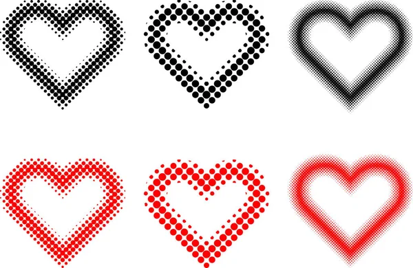 Sada příborů, Valentine srdce srdce, — Stockový vektor