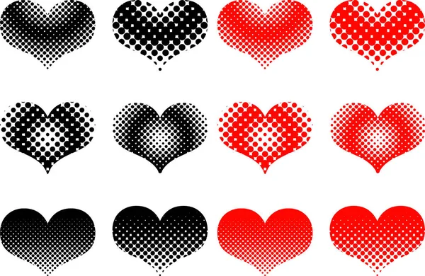 Καρδιά σετ, ημέρα του Αγίου Βαλεντίνου καρδιά, — Διανυσματικό Αρχείο