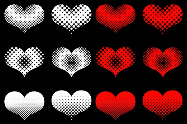 Sada příborů, Valentine srdce srdce, — Stockový vektor