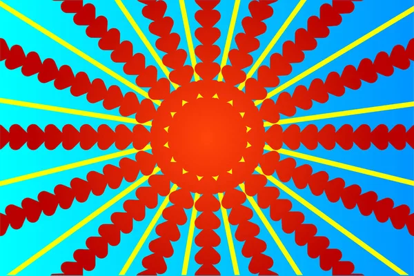 Fond abstrait le cœur du soleil — Image vectorielle