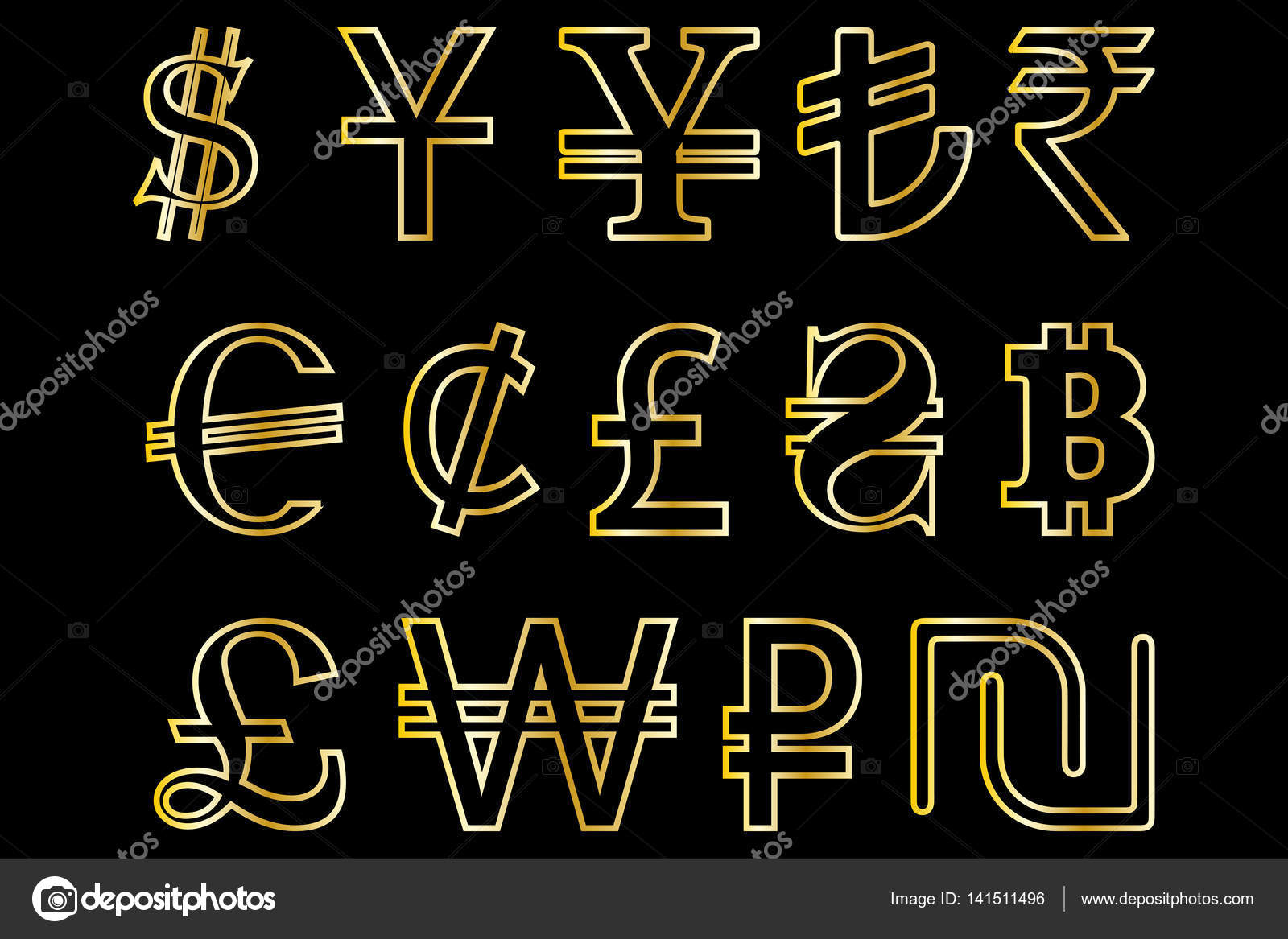 设置主导的世界货币符号矢量图图库矢量图©Danler 141511496