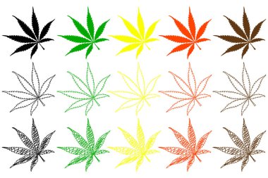 marihuana yaprağı renk kümesi