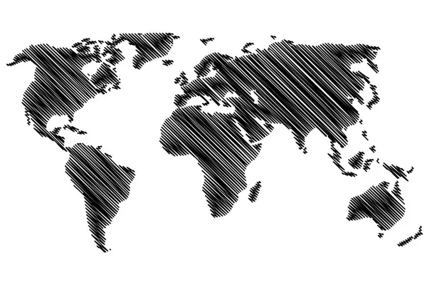 Mapa del mundo - garabato vector — Archivo Imágenes Vectoriales