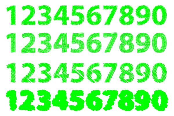 Nummer 0-1-2-3-4-5-6-7-8-9, — Stock vektor