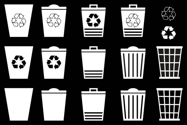 Waste bins - set, — Stock Vector