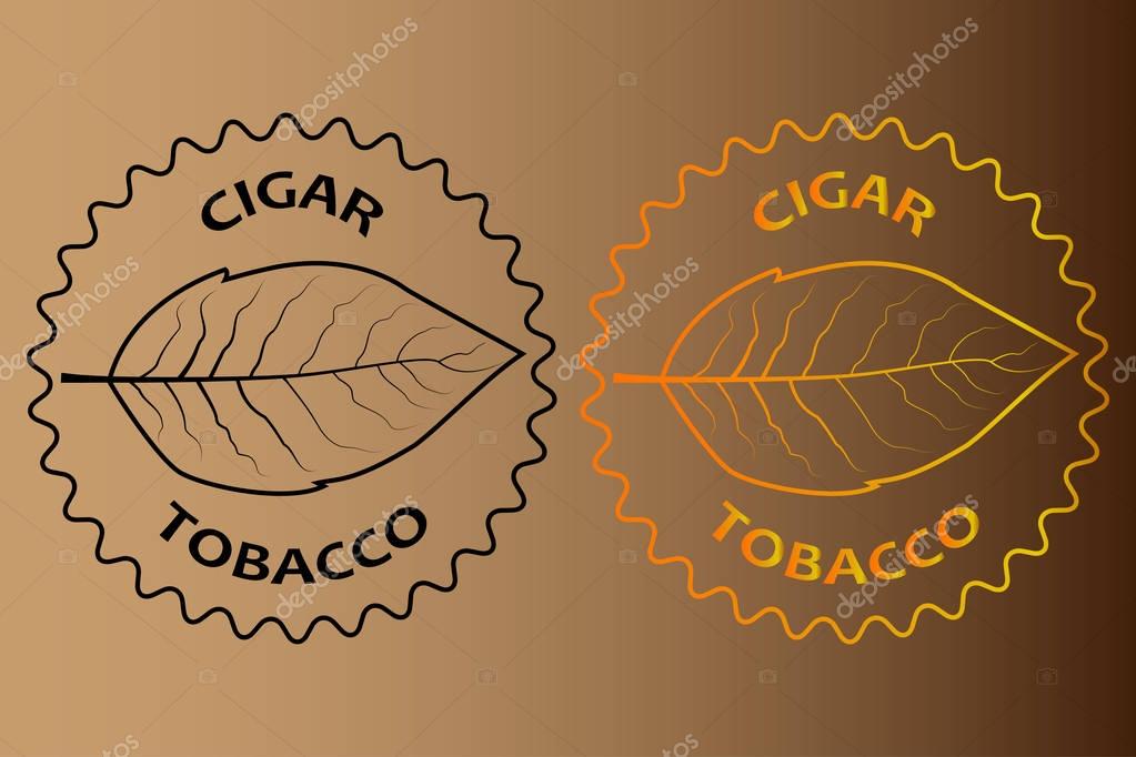 Tobacco cigar sticker - vector illustration