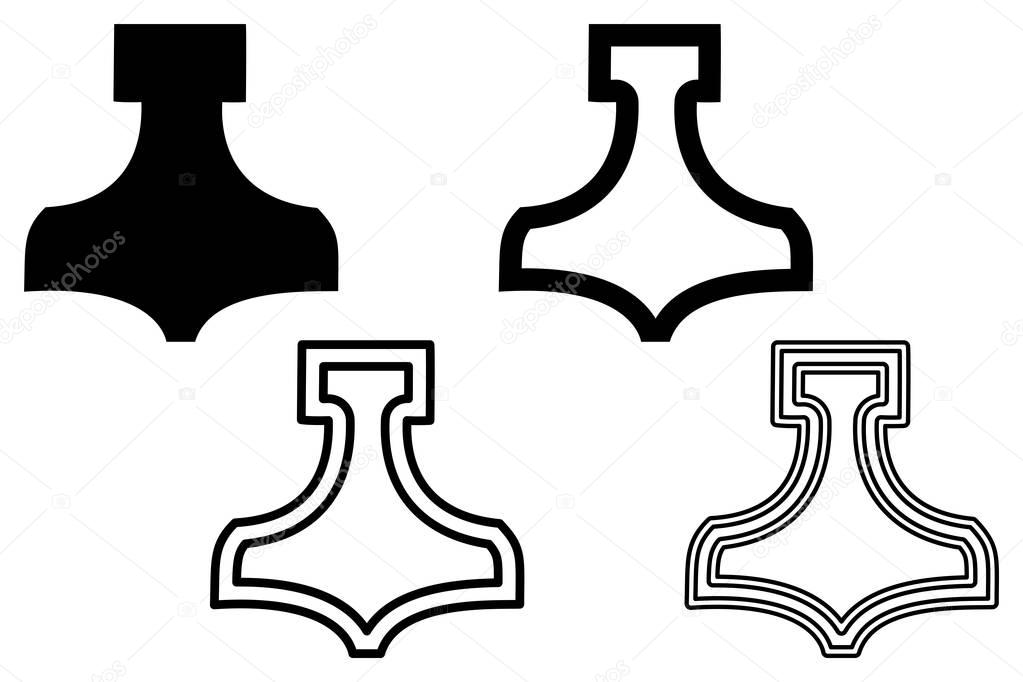 Thor hammer , Thor hammer icon vector illustration