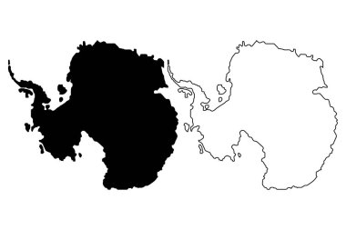Antarktika harita vektör illüstrasyonu,