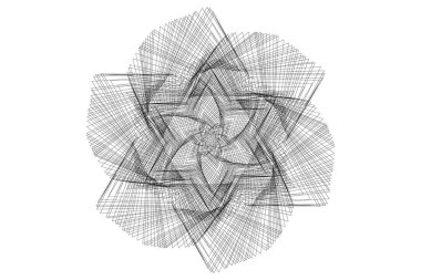 Soyut geometrik şekiller, çiçek,