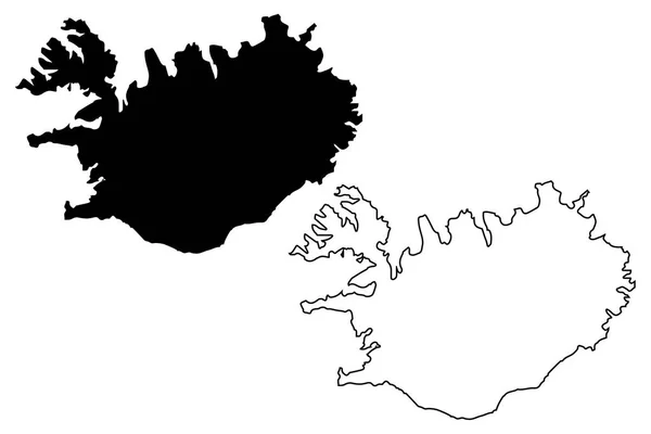 アイスランド地図ベクトル — ストックベクタ