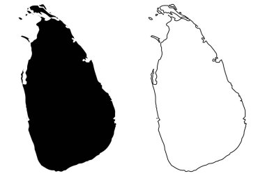 Ceylon harita vektör