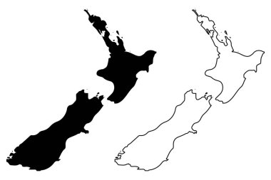 Yeni Zelanda harita vektör