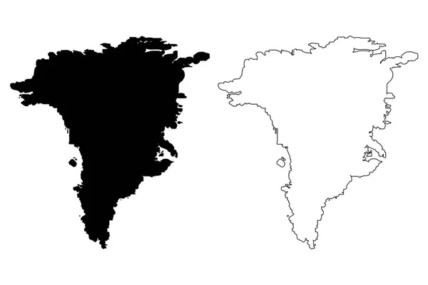 Grenlandia Mapa wektor — Wektor stockowy