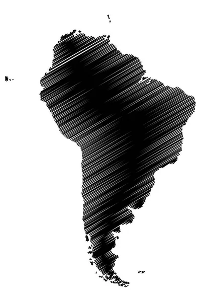 Karte von Südamerika Vektor Illustration, — Stockvektor