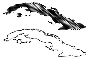 Küba Haritası vektör