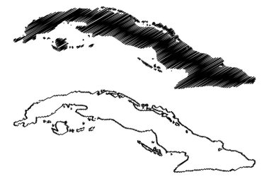 Küba Haritası vektör