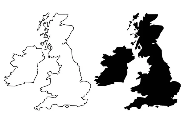 Brit-szigetek Térkép vektoros — Stock Vector