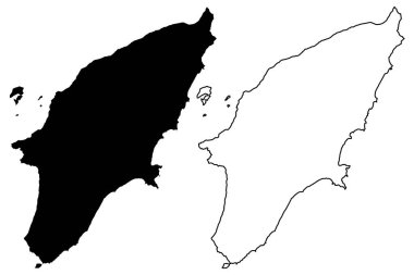Yunan Adası Rhodes harita vektör, 