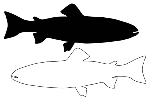 Forel silhouet vector — Stockvector