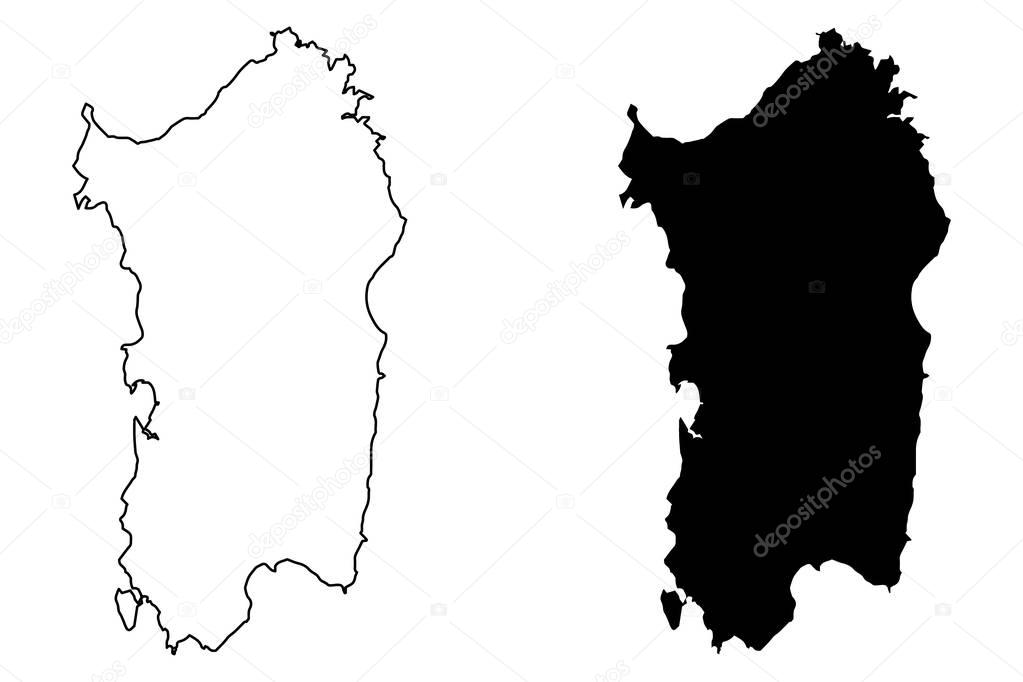 Sardinia island map vector