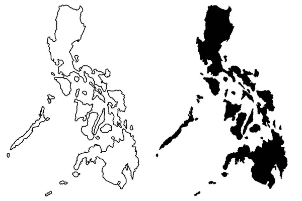 Philippinischen Kartenvektor — Stockvektor