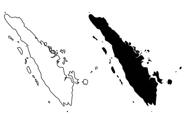 Sumatra mappa vettoriale — Vettoriale Stock