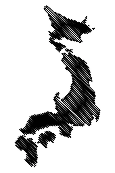 Japonsko mapa vektor — Stockový vektor