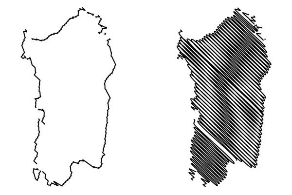 Sardinia island map vector — Stock Vector