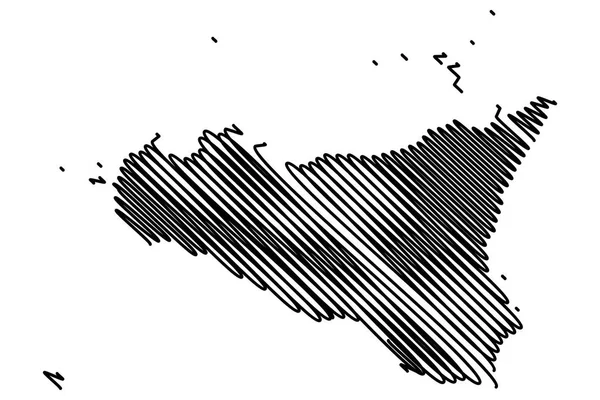 Сицилія острова карта вектор — стоковий вектор