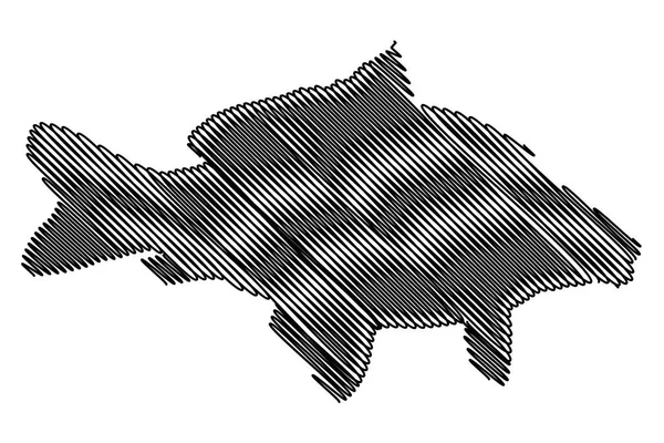 Carp silhouette vector — Stock Vector