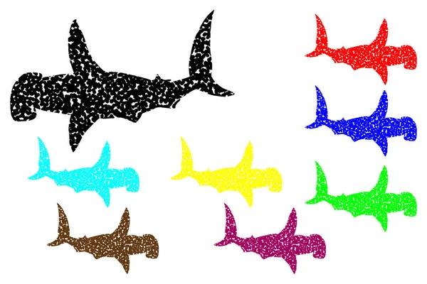 Vecteur silhouette requin marteau — Image vectorielle