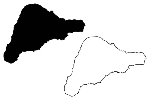 Isla de Pascua mapa vector — Archivo Imágenes Vectoriales