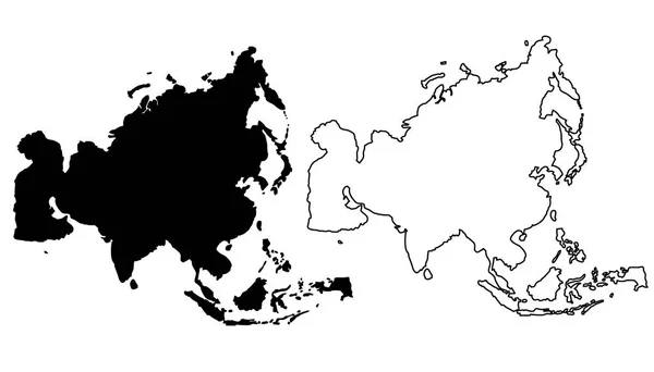 Mapa da Ásia ilustração vetorial , — Vetor de Stock