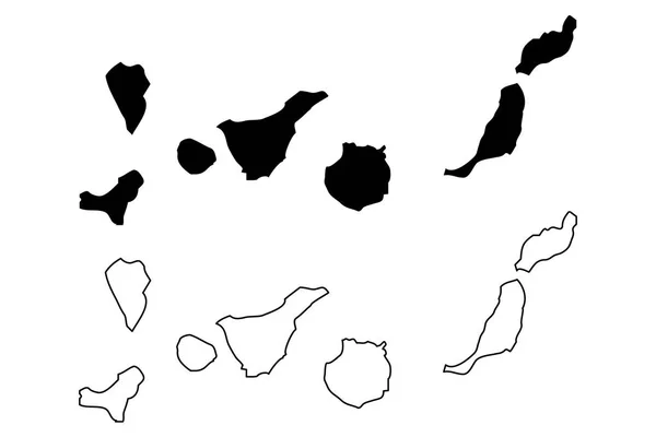 カナリア諸島地図ベクトル — ストックベクタ