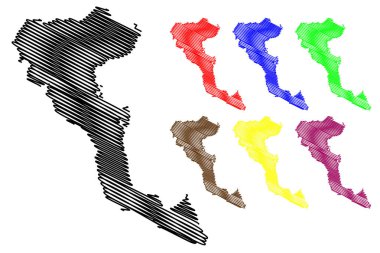 Yunan Adası Korfu Haritası vektör, 