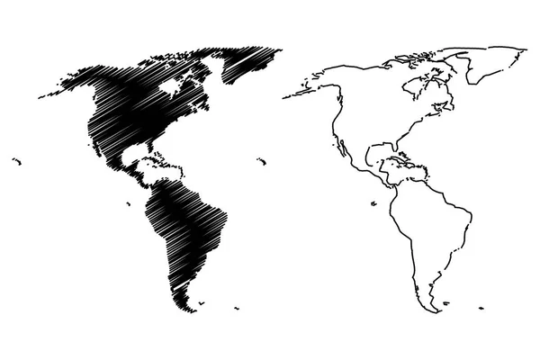 Mapa de América vector ilustración , — Vector de stock